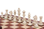 Charger l&#39;image dans la galerie, Pièces d&#39;échecs en bois blanches échiquier en bois pliable staunton jeu d&#39;échec en bois de tournois N3
