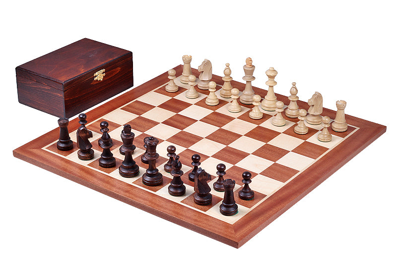 Échiquier et Pièces d'échecs en Bois avec Coffret de Rangement