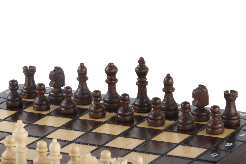 Jeu d'Échecs en Bois 3 en 1 - Échecs, Dames, Backgammon