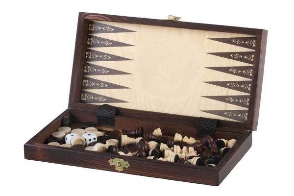 Jeu d'échecs, de Dames et de Backgammon en Bois, Format Jeu d'échecs, de Dames et de Backgammon en Bois, Format