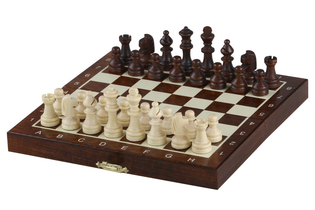 Jeu d'Échecs et Échiquier de Voyage en Bois  Pliable et Magnétique