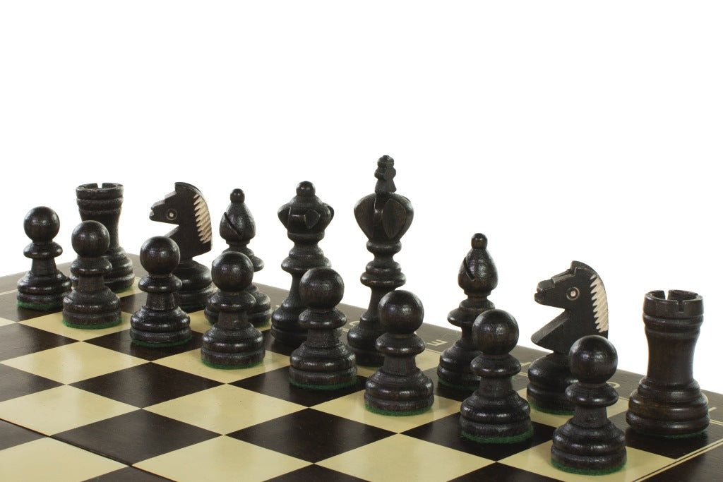 Pièces d'échecs en bois Staunton noir