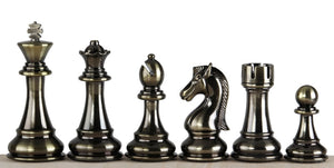 Pièces d'échecs en cuivre vert originales de luxe