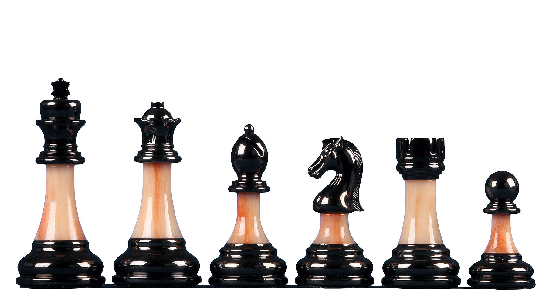 pièces d'échecs originales de luxe en métal de couleur noires