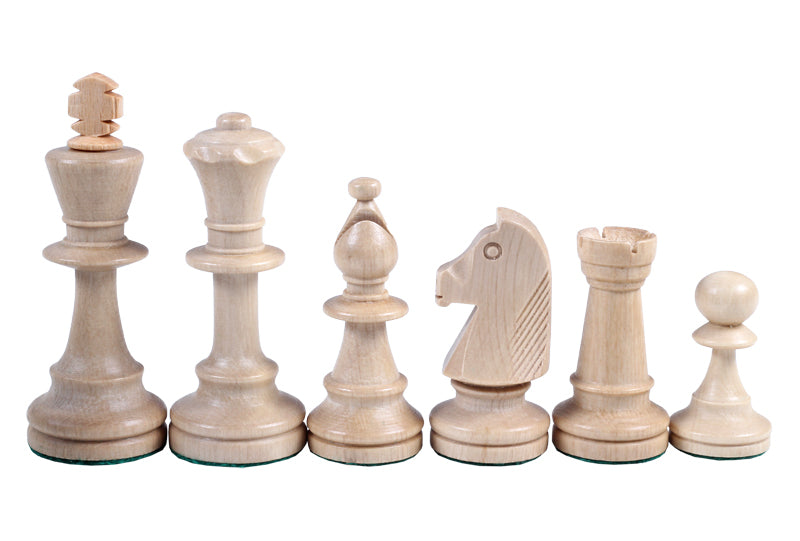 Pièces d'échecs en bois couleur blanche