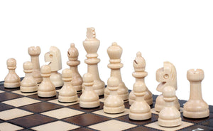 Pièces d'échecs en bois de hêtre artisanale