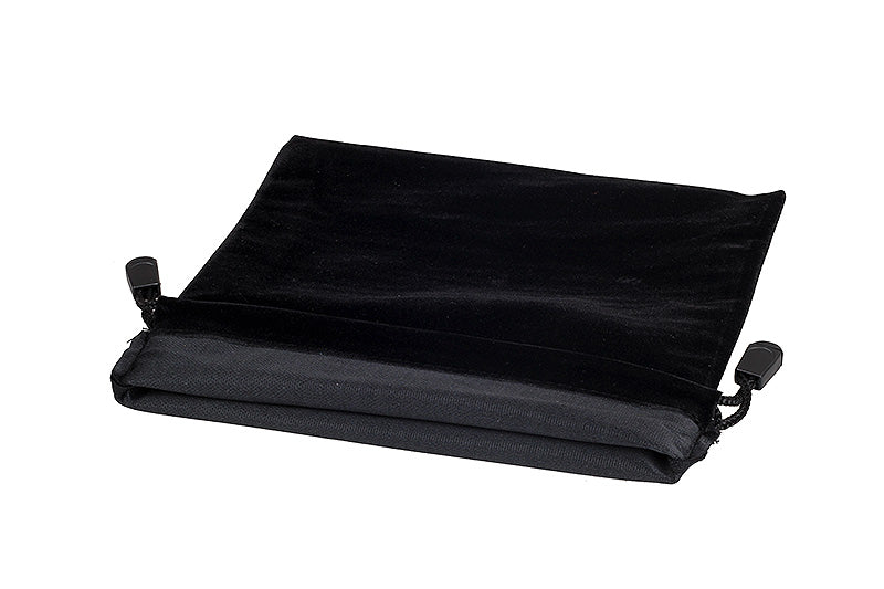 Sac de rangement en velours noir pour pièces d’échecs – pochette pliée avec cordon de serrage