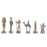 Charger l&#39;image dans la galerie, Pièces de Jeu d&#39;échecs sur le thème de l&#39;Egypte jeu d&#39;échecs egyptien et échiquier à thème couleur or et argent
