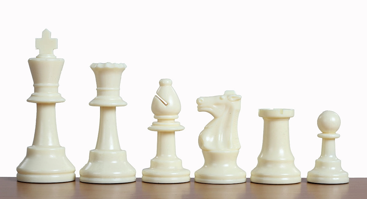 pièces d'échecs blanc Staunton classique en plastique