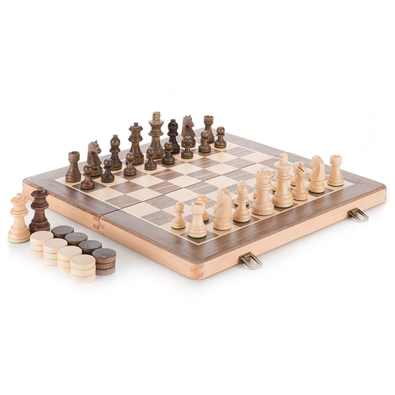 jeu d'échec en bois et jeu de dames en bois pièces d'échec en bois échiquier en bois pièces de jeu de dame en bois