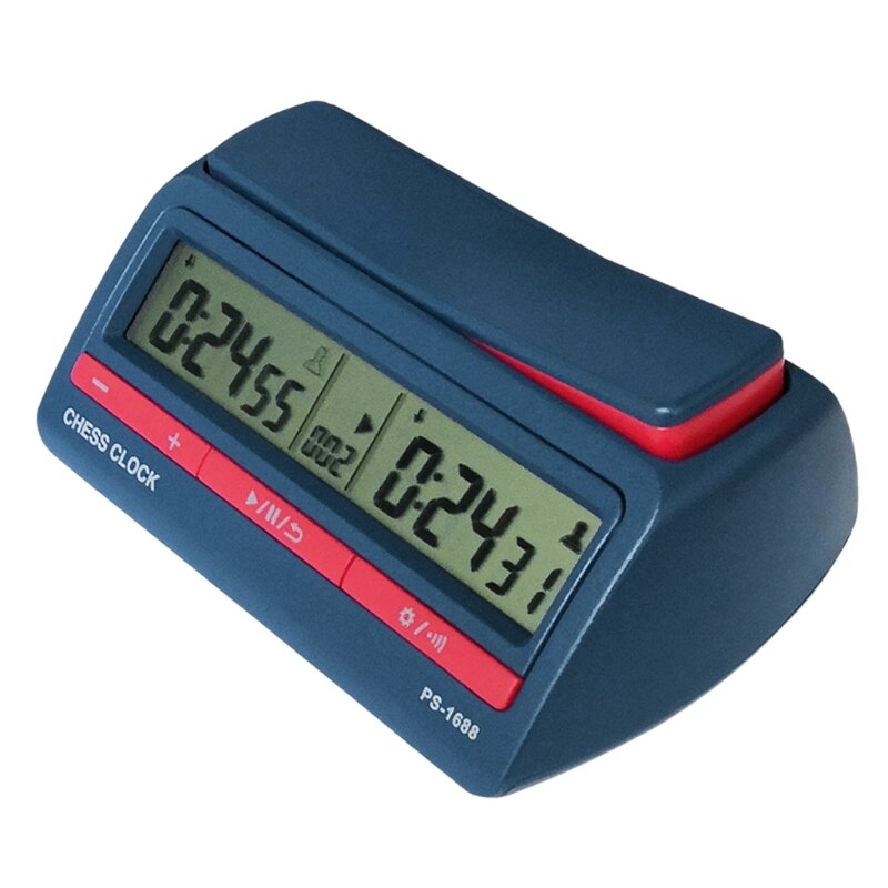 USHOP Horloge d'échecs Professionnelle,Minuteur d'échecs numérique Multifonction – Compte à rebours/Bonus/délai,Commandes à 4 Boutons,Design compétition pour Tournois et Jeux de société USHOP Horloge d'échecs Professionnelle,Minuteur d'échecs numérique Multifonction – Compte à rebours/Bonus/délai,Commandes à 4 Boutons,Design compétition pour Tournois et Jeux de société