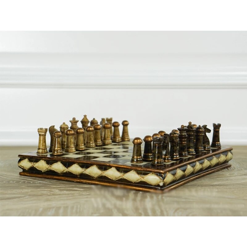 échiquier de luxe jeux d'échecs en bois de luxe, jeu d'échecs bois massif naturel avec pièces d'échecs en bois et échiquier en bois de luxe