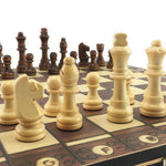 Charger l&#39;image dans la galerie, jeux d&#39;échecs en bois de voyage magnétique avec pièces d&#39;échecs en bois staunton et échiquier en bois naturel
