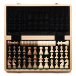Charger l&#39;image dans la galerie, jeu d&#39;échec en bois et jeu de dames en bois pièces d&#39;échec en bois échiquier en bois pièces de jeu de dame en bois
