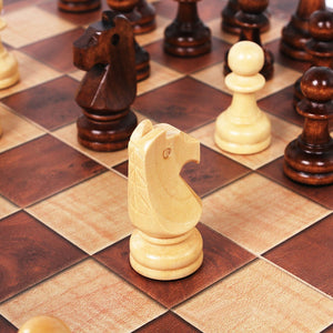 pièces de jeux d'échecs en bois de voyage avec jeu de dame en bois, pièces d'échecs en bois naturel