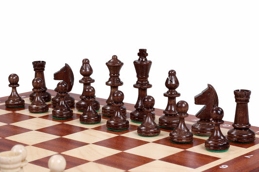 Pièces d'échecs en bois marron échiquier en bois pliable staunton jeu d'échec en bois de tournois N3