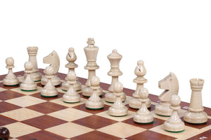 Pièces d'échecs en bois blanches échiquier en bois pliable staunton jeu d'échec en bois de tournois N3