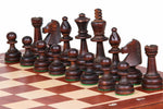 Charger l&#39;image dans la galerie, pièces de jeu d&#39;échecs en bois et échiquier en bois staunton 4 de couleur marron
