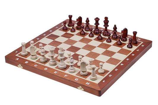 Jeu d'Échec en bois et Échiquier en Bois Staunton № 5 Pliant avec Intérieur de Rangement pièces d'échecs en bois de luxe originales