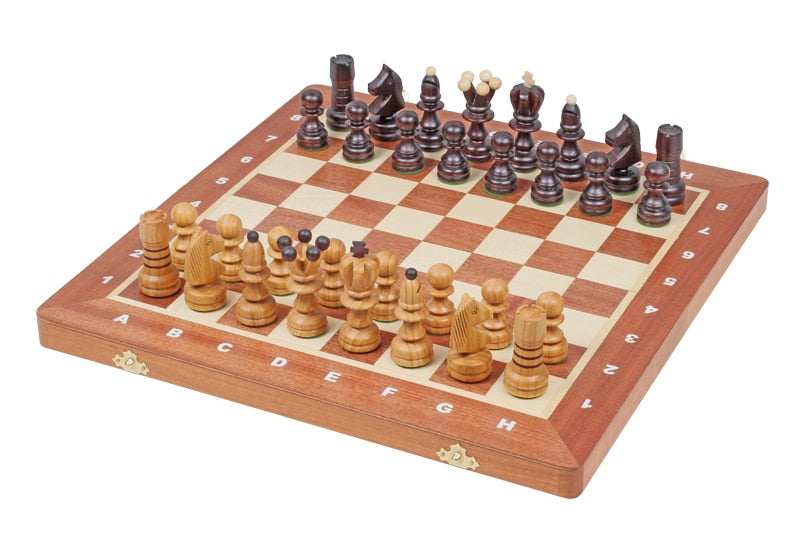 jeu d'échec en bois piable magnétique échiquier et pièces d'échecs de luxe