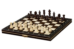 jeu d'échec en bois pliant magnétique de voyage de club