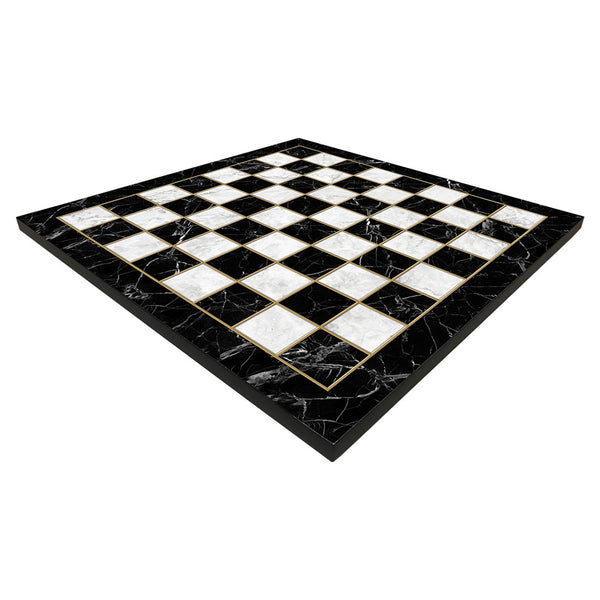 Echiquier En Albatre Noir Et Blanc 35cm Avec Ses 32 Pièces (Fabriqué En Espagne)