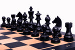 Charger l&#39;image dans la galerie, échiquier en bois d&#39;érable noir taille 4 lettré et chiffré avec pièces d&#39;échecs Noir
