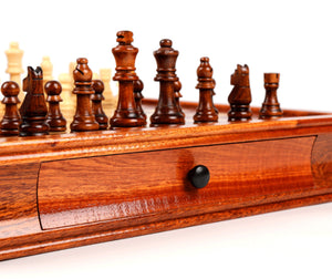 Grand 35.6X35.6cm Échecs Set Rangement Bois Main Sculpté Non Gond Grand 35.6X35.6cm Échecs Set Rangement Bois Main Sculpté Non Gond