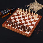 Charger l&#39;image dans la galerie, jeu d&#39;échecs en bois et échiquier en bois pliable avec pièces de jeu d&#39;échec en bois jeu echec bois echiquier en bois
