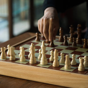 jouer aux echecs jeu d'échec en bois massif de luxe moderne échiquier en bois de luxe avec tiroir de rangement pièces d'échec en bois